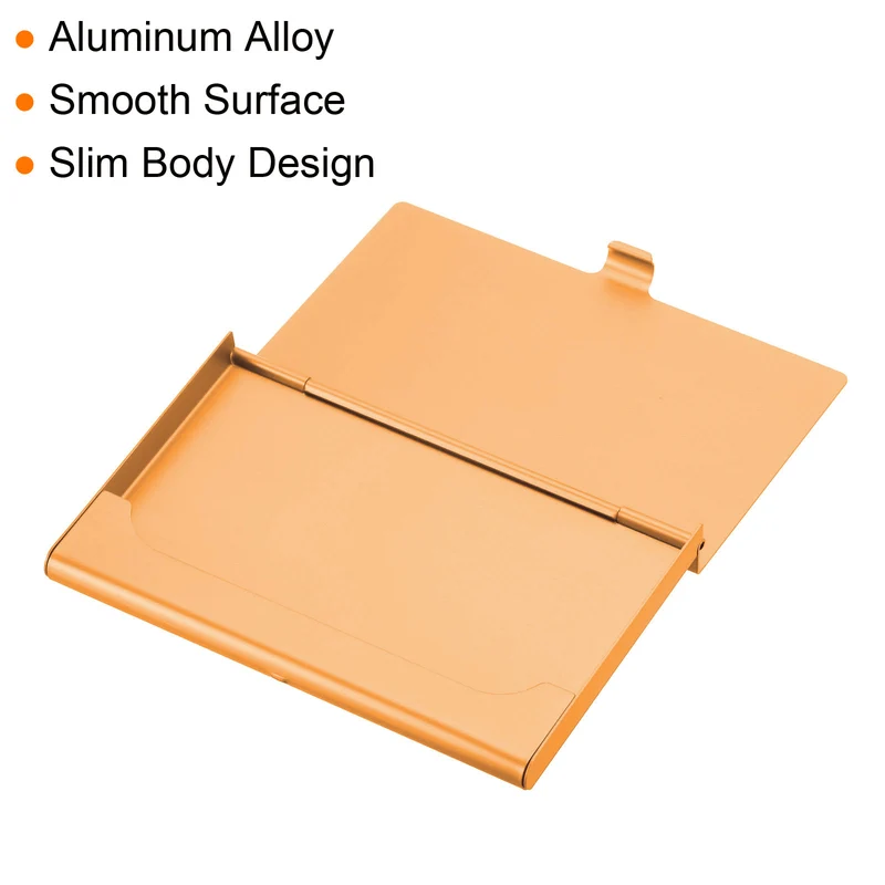 4Pcs Professional Pocket Metal Business Card Case Holder Slim Wallet Orange