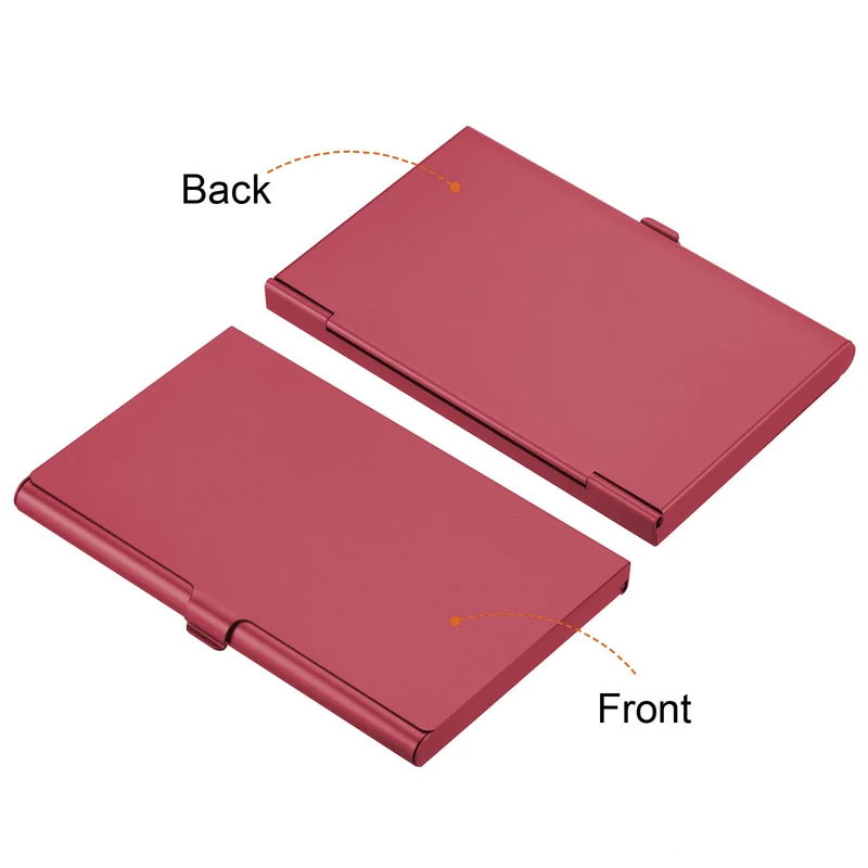 4Pcs Professional Pocket Metal Business Card Case Holder Slim Wallet Red
