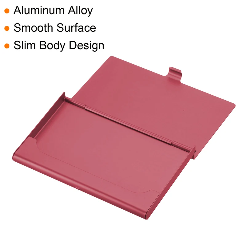4Pcs Professional Pocket Metal Business Card Case Holder Slim Wallet Red