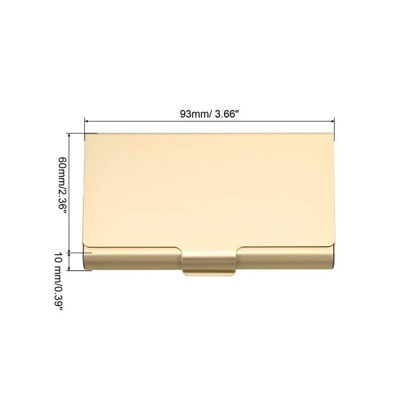2Pcs Professional Pocket Metal Business Card Case Holder Wallet Gold, Blue