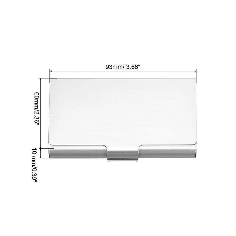 2Pcs Professional Pocket Metal Business Card Case Holder Wallet Black, Silver