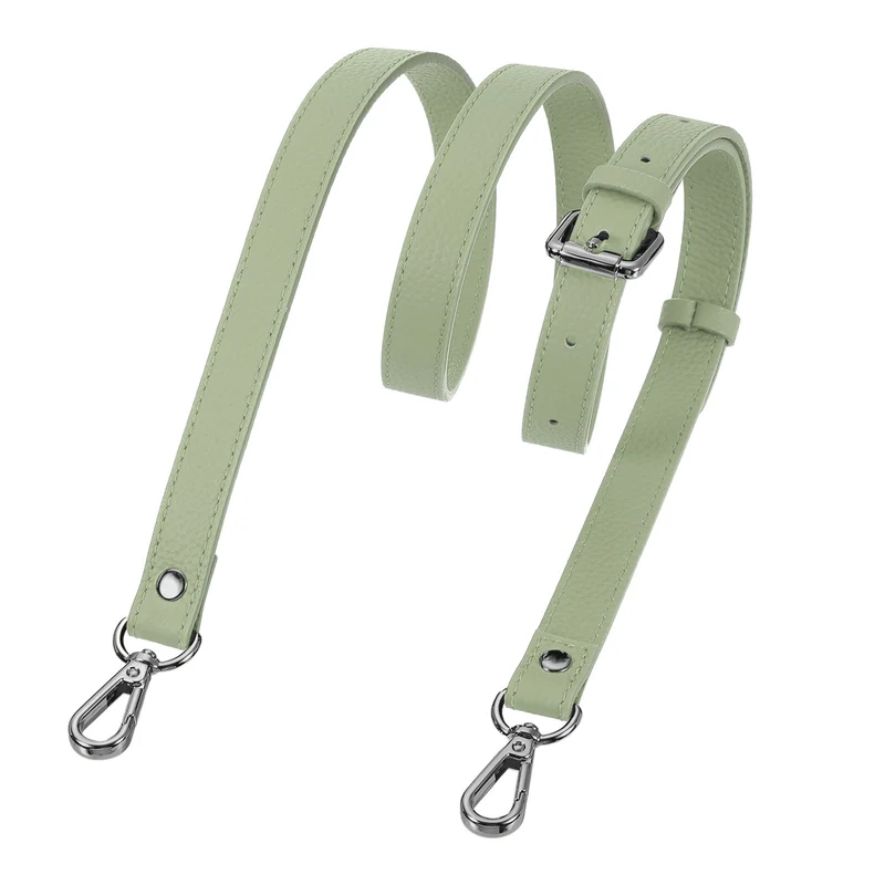 0.6" Genuine Leather Purse Strap for Bag (Lake Green, Black Buckle)