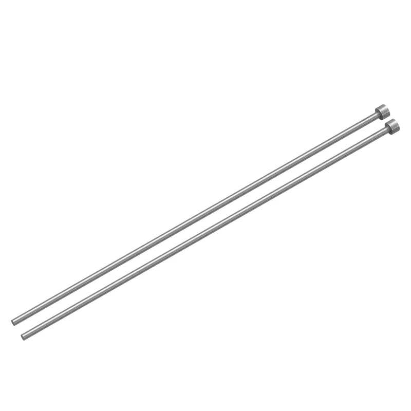 2Pcs Straight Ejector Pins, 3mm (1/8") Dia. 65Mn Steel Round Tip Punch 200mm (8") Long for Mechanical Maintenance