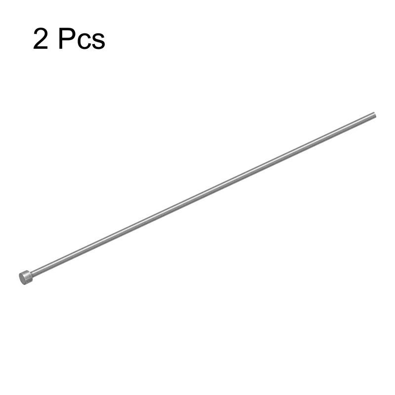 2Pcs Straight Ejector Pins, 3mm (1/8") Dia. 65Mn Steel Round Tip Punch 200mm (8") Long for Mechanical Maintenance