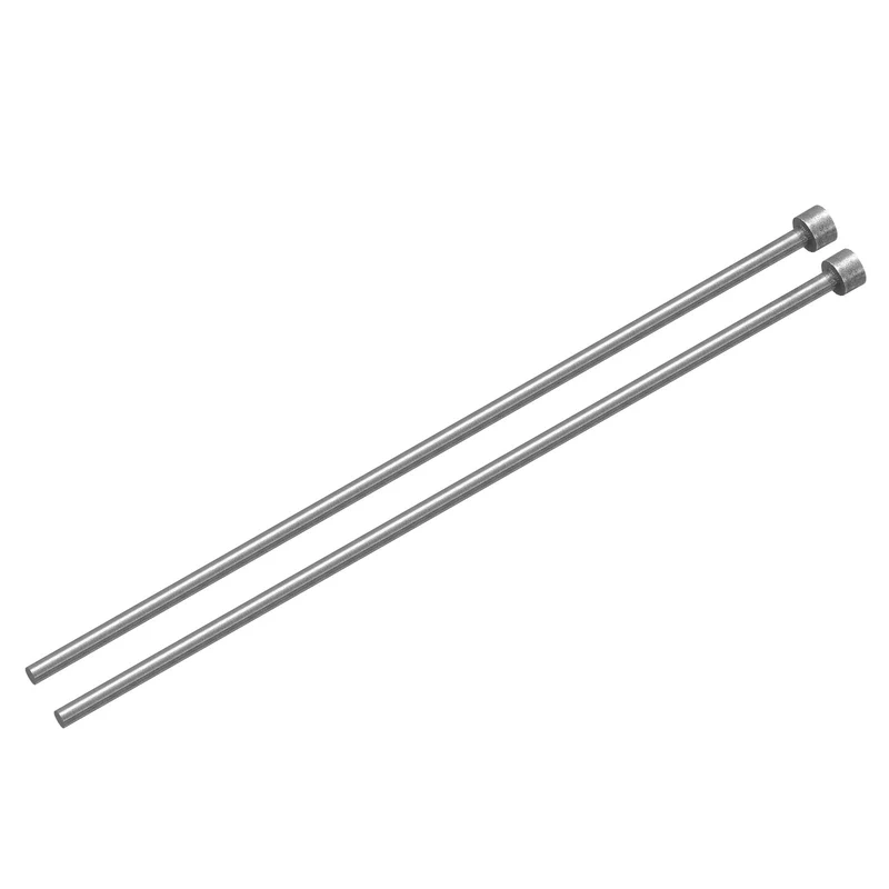 2Pcs Straight Ejector Pins, 3mm (1/8") Dia. 65Mn Steel Round Tip Punch 150mm (6") Long for Mechanical Maintenance