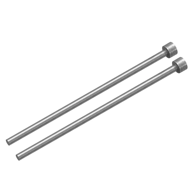 2Pcs Straight Ejector Pins, 3mm Dia. 65Mn Steel Round Tip Punch 100mm