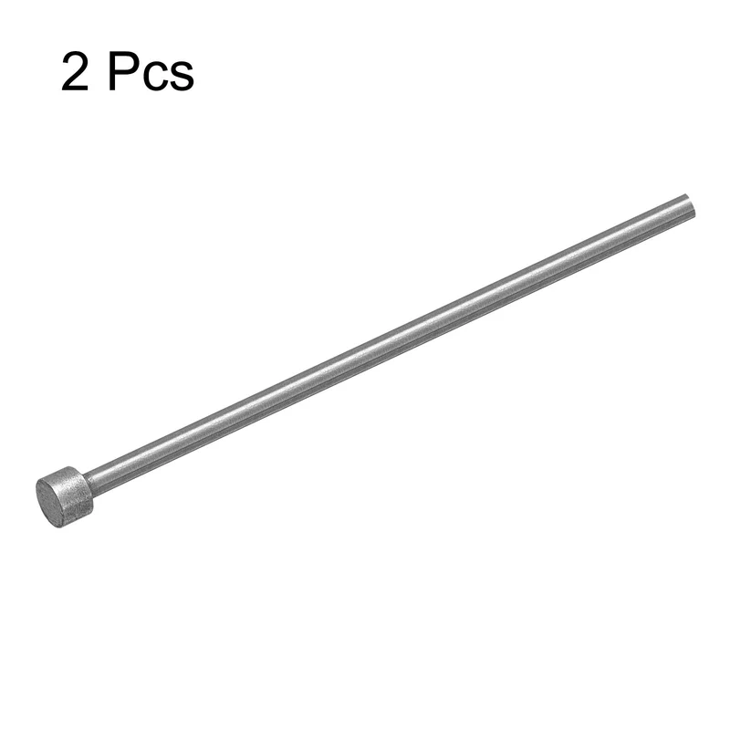 2Pcs Straight Ejector Pins, 3mm Dia. 65Mn Steel Round Tip Punch 100mm