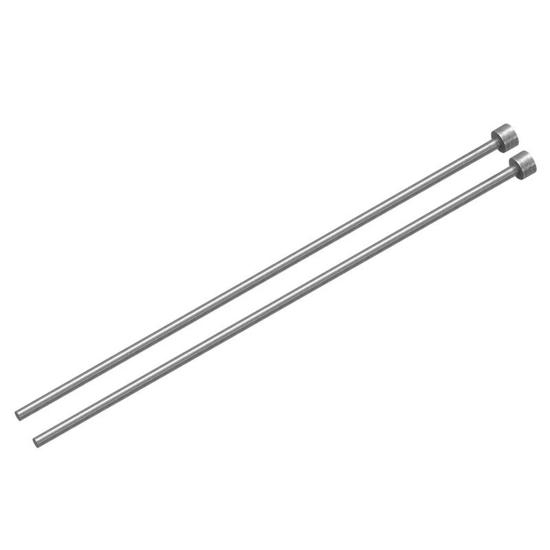 2Pcs Straight Ejector Pins, 2.5mm (3/32") Dia. 65Mn Steel Round Tip Punch 150mm (6") Long for Mechanical Maintenance