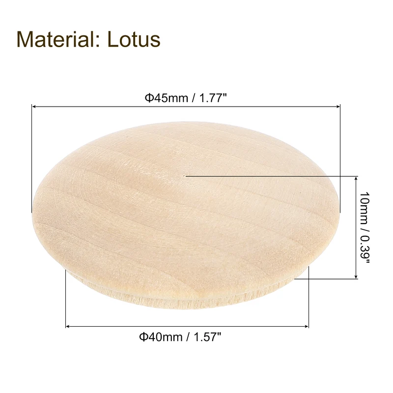 50Pcs Wood Button Plugs, 40mm / 1.57" Hardwood Screw Hole Plug for Furniture