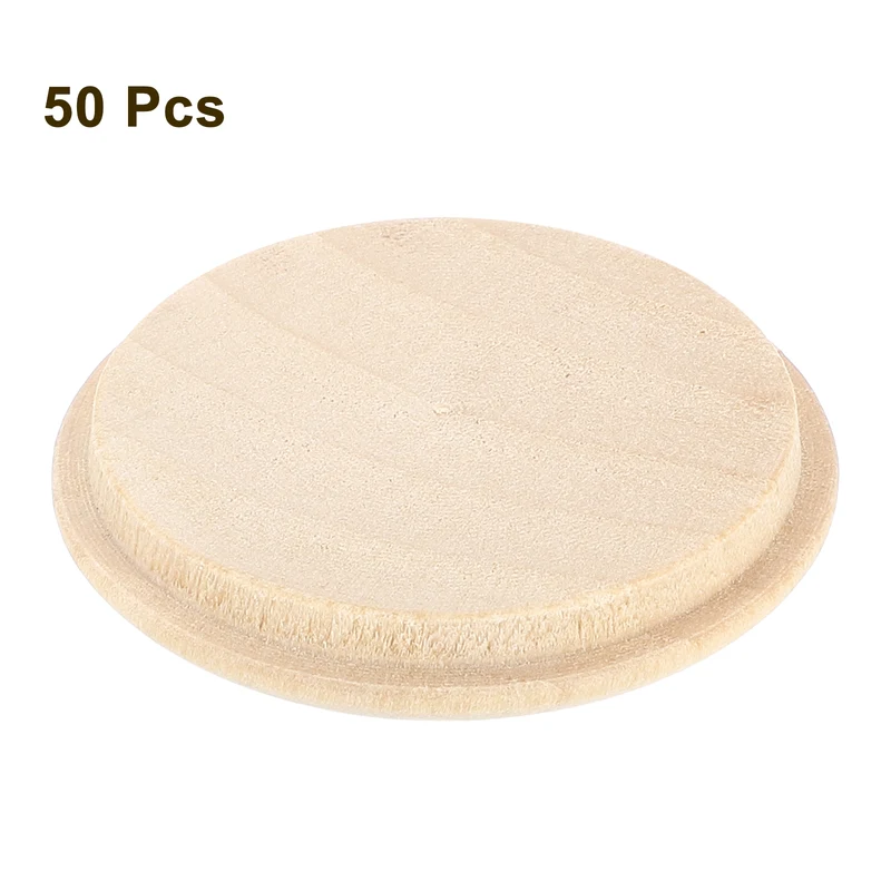 50Pcs Wood Button Plugs, 40mm / 1.57" Hardwood Screw Hole Plug for Furniture