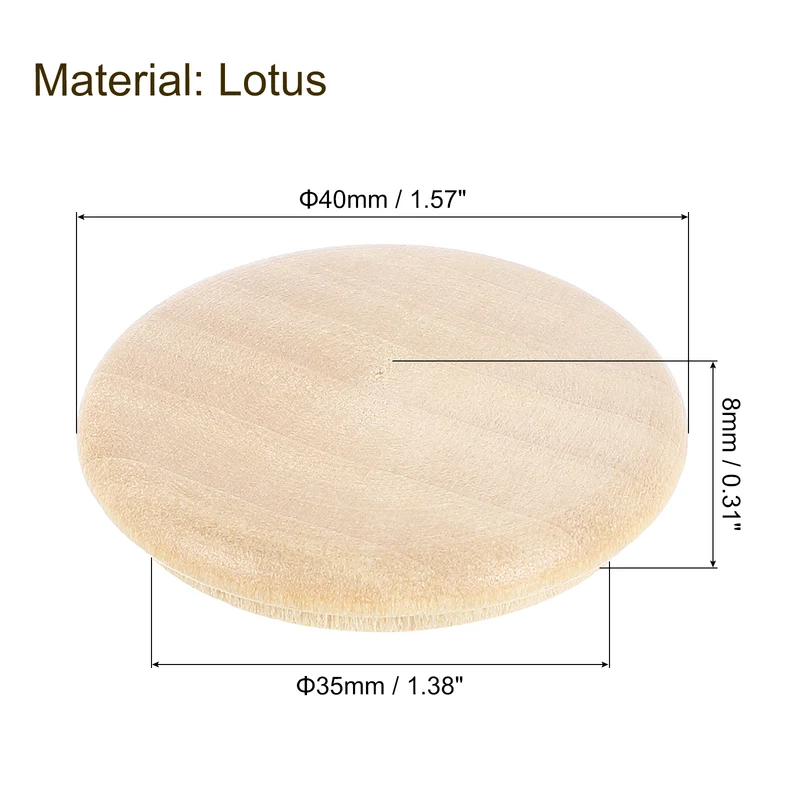 80Pcs Wood Button Plugs, 35mm / 1.38" Hardwood Screw Hole Plug for Furniture