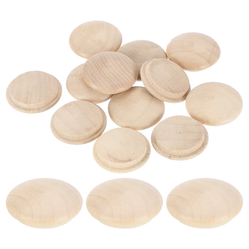 12Pcs Wood Button Plugs 25mm/0.98" Hardwood Screw Hole Plug for Furniture