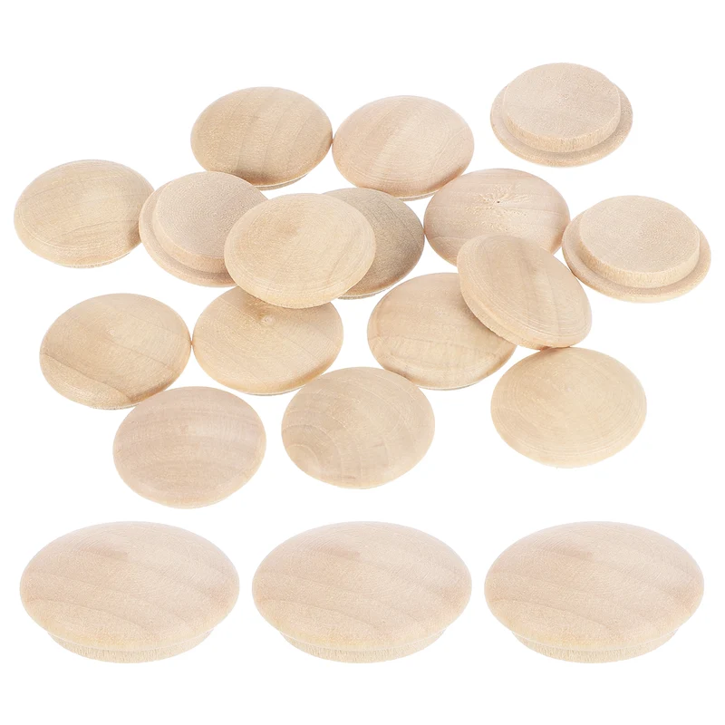 16Pcs Wood Button Plugs 20mm/0.79" Hardwood Screw Hole Plug for Furniture