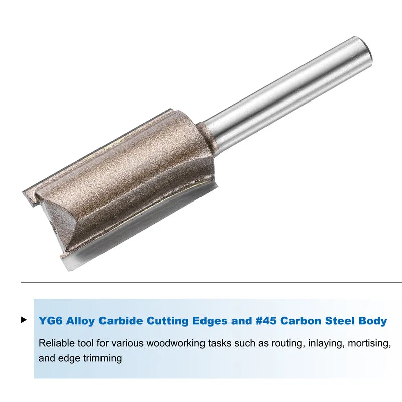 Straight Router Bit 1/4 Shank 5/8" Cutting Dia 2 Flutes 1.18" YG6 Carbide Cutter