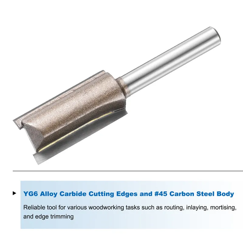 Straight Router Bit 1/4 Shank 19/32" Cutting Dia 2 Flutes 1.18" YG6 Carbide