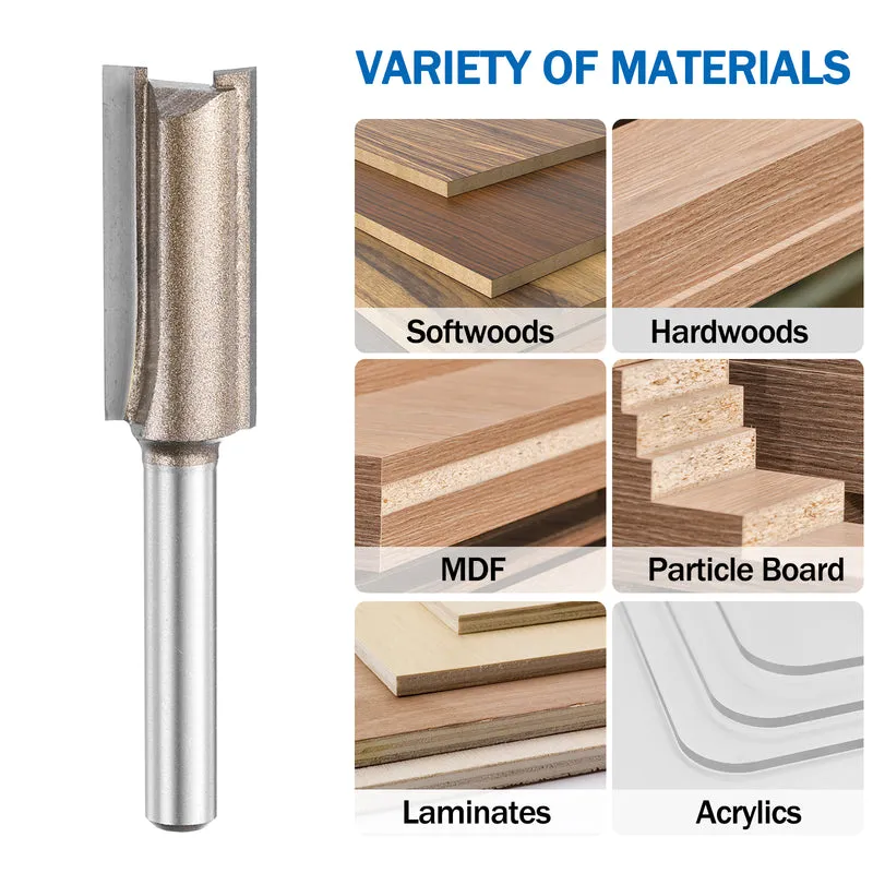 Straight Router Bit 1/4 Shank 33/64" Cutting Dia 2 Flutes 1.18" YG6 Carbide