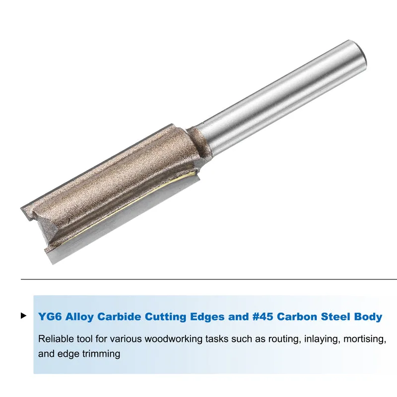 Straight Router Bit 1/4 Shank 7/16" Cutting Dia 2 Flutes 1.18" YG6 Carbide