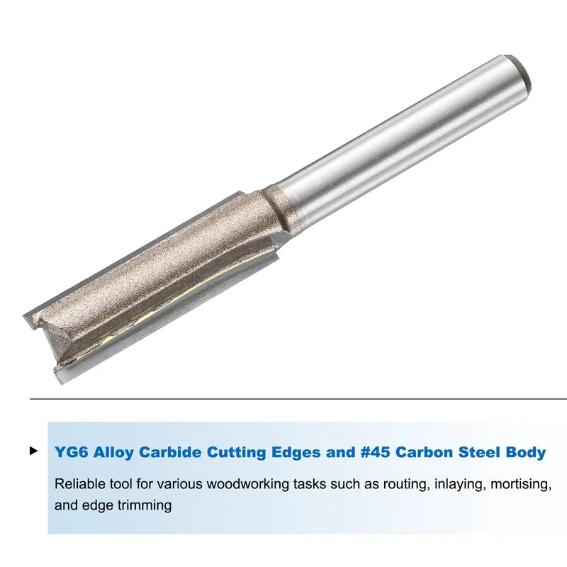Straight Router Bit 1/4 Shank 23/64" Cutting Dia 2 Flutes 1.18" YG6 Carbide