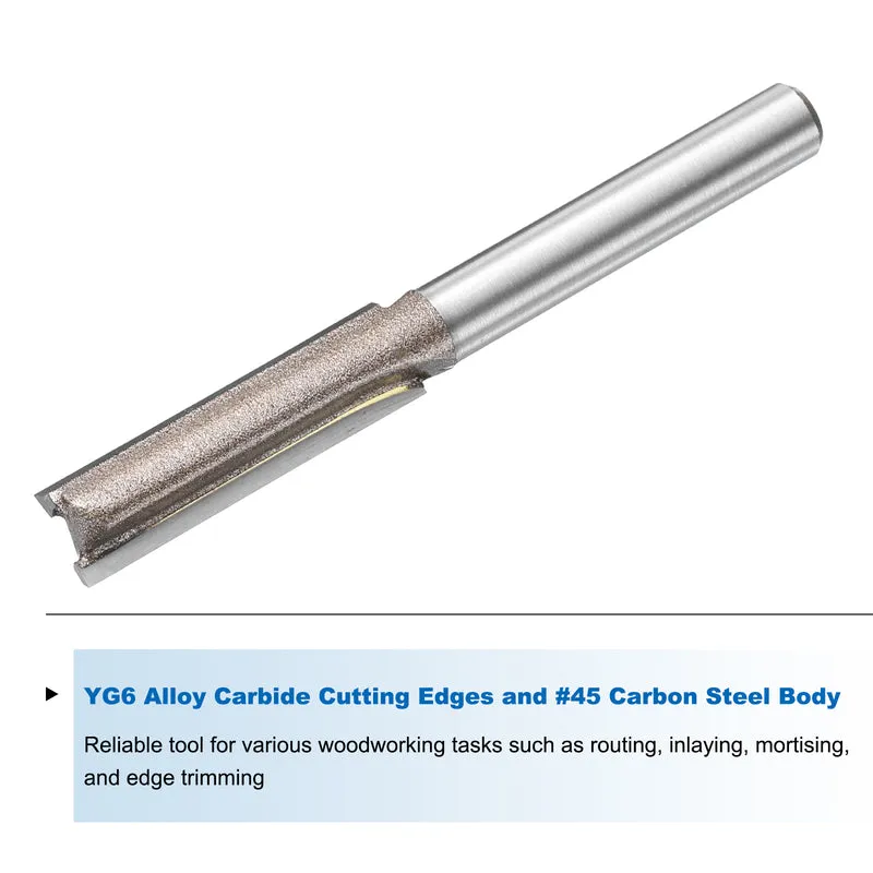 Straight Router Bit 1/4 Shank 5/16" Cutting Dia 2 Flutes 1.18" YG6 Carbide