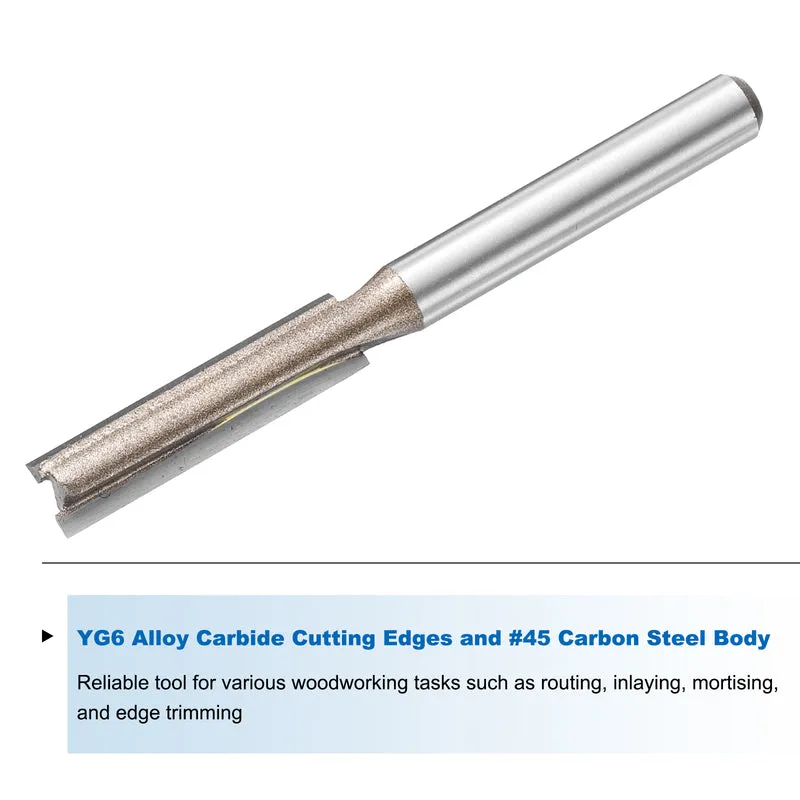 Straight Router Bit 1/4 Shank 9/32" Cutting Dia 2 Flutes 1.18" YG6 Carbide