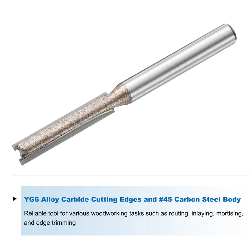 Straight Router Bit 1/4 Shank 15/64" Cutting Dia 2 Flutes 1.18" YG6 Carbide