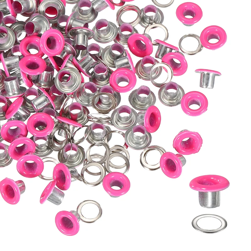 Grommets Kit, Metal Eyelets with Washers 4mm 5/32" & 250 Set & Burgundy Purple