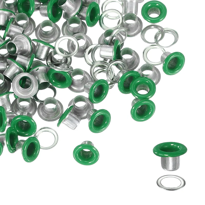 Grommets Kit, Metal Eyelets with Washers 4mm 5/32" & 250 Set & Cyan
