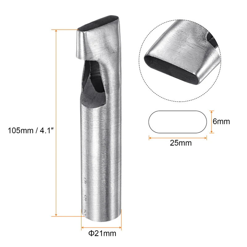 2pcs Oval Hole Punch 6x25mm Leather Hollow Cutter Oblong Punch for Strap Belt