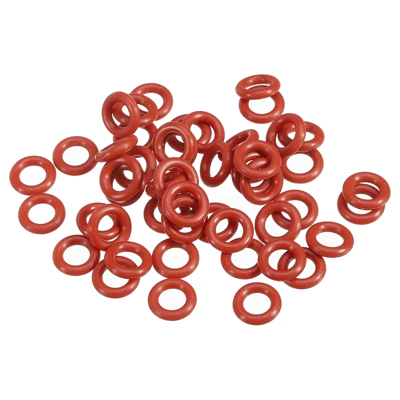 100Pcs Silicone O-Ring 9mm OD 5mm ID 2mm Width VMQ Sealing Gaskets, Red