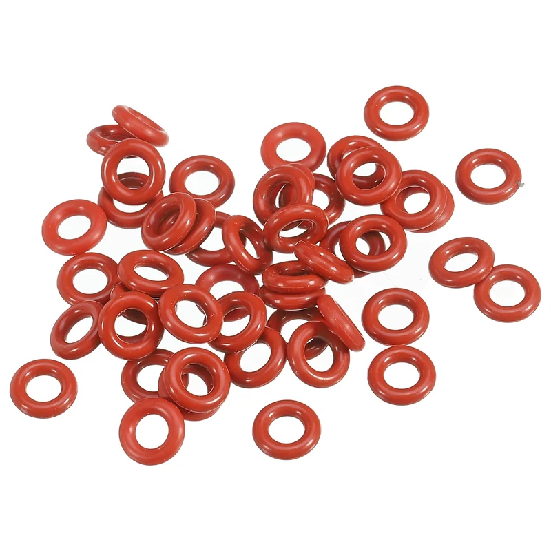 100Pcs Silicone O-Ring 8mm OD 4mm ID 2mm Width VMQ Sealing Gasket, Red