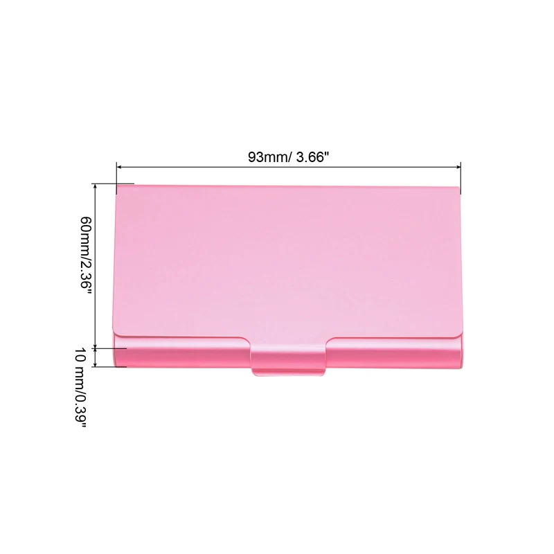 Business Card Holder Aluminum Metal Professional Pocket Card Case Pink
