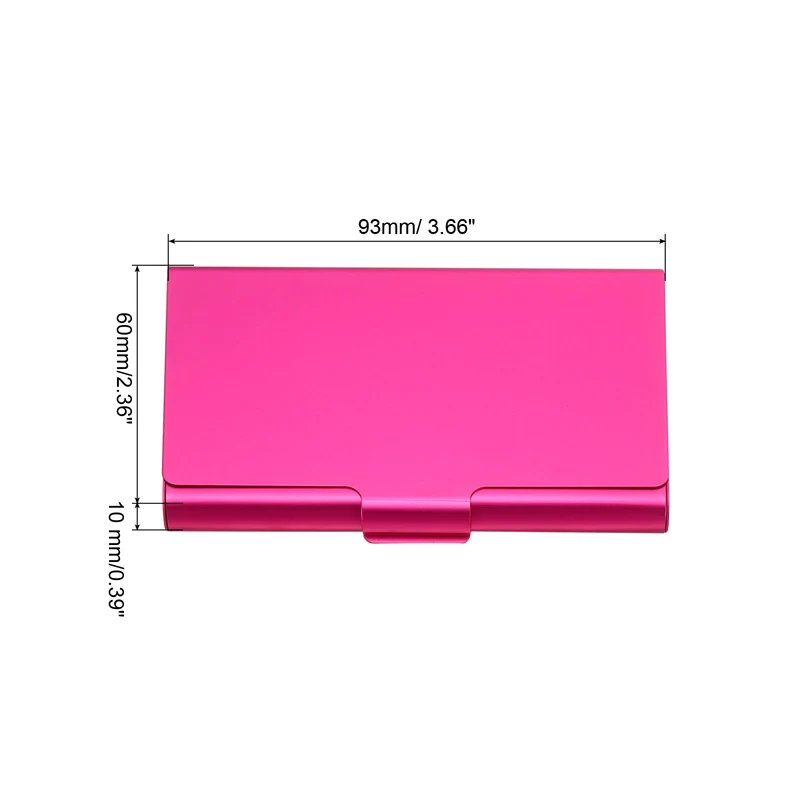 Business Card Holder, Aluminum Metal Card Case Professional Pocket Card Holder for Name Card Credit Card, Rose Red