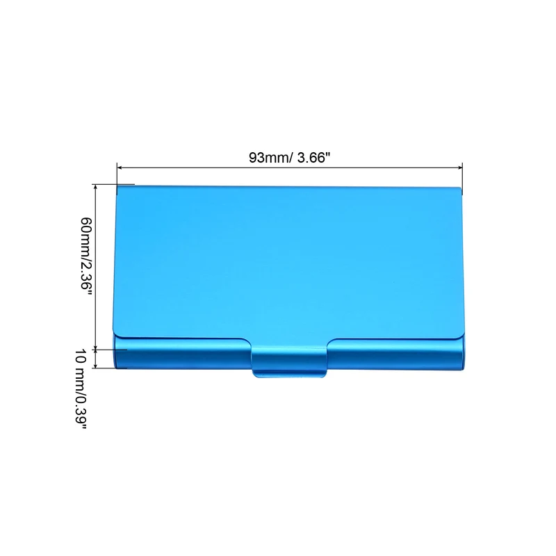 Business Card Holder Aluminum Metal Professional Pocket Card Case Blue