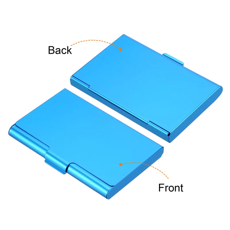 Business Card Holder Aluminum Metal Professional Pocket Card Case Blue