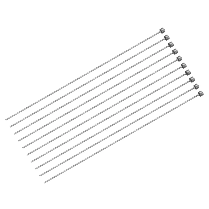 10Pcs Straight Ejector Pins, 1mm (3/64") Dia. 65Mn Steel Round Tip Punch 200mm (8") Long for Mechanical Maintenance