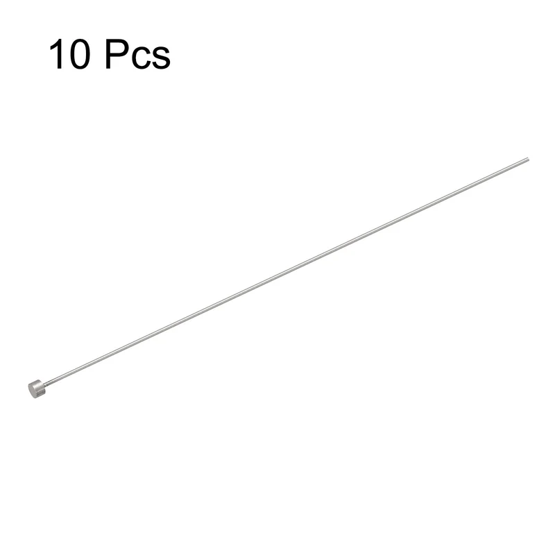 10Pcs Straight Ejector Pins, 1mm (3/64") Dia. 65Mn Steel Round Tip Punch 200mm (8") Long for Mechanical Maintenance