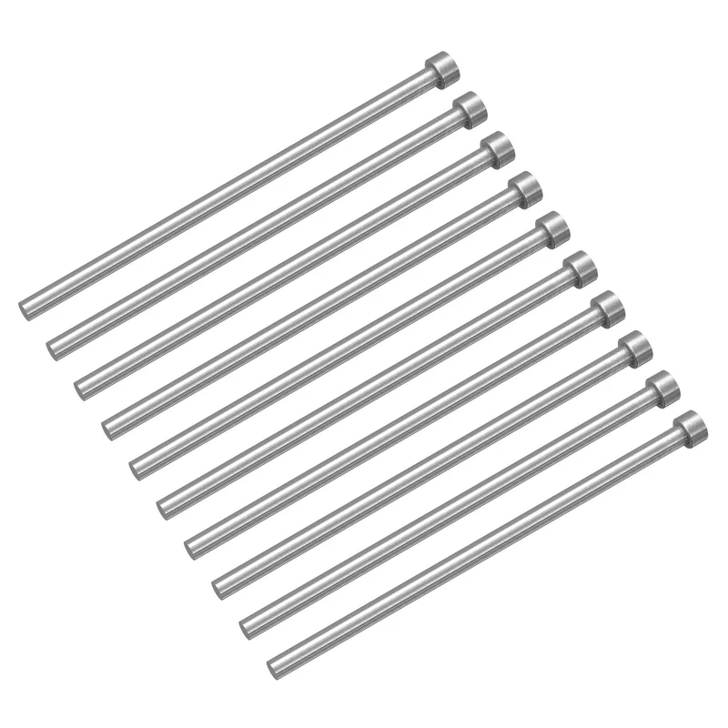 10Pcs Straight Ejector Pins, 6.5mm (0.26") Dia. SKD61 Round Tip Punch 150mm (6") Long for Mechanical Maintenance