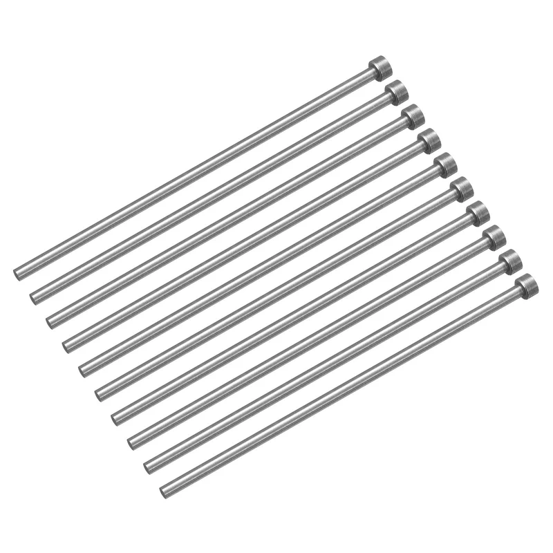10Pcs Straight Ejector Pins, 4.5mm (0.18") Dia. SKD61 Round Tip Punch 150mm (6") Long for Mechanical Maintenance