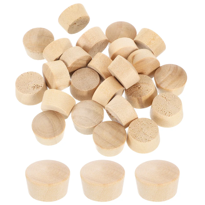 120Pcs Wood Button Plugs, 13.5mm/0.53" Hardwood Screw Hole Plug for Woodworking