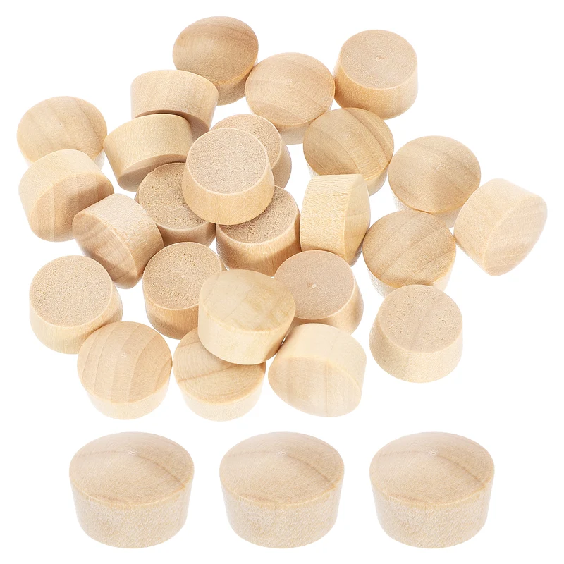 120Pcs Wood Button Plugs, 13mm/0.51" Hardwood Screw Hole Plug for Woodworking
