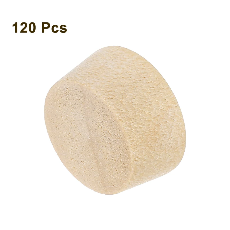 120Pcs Wood Button Plugs, 13mm/0.51" Hardwood Screw Hole Plug for Woodworking