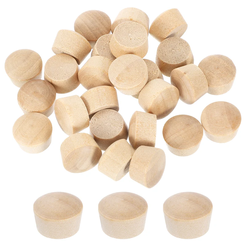 120Pcs Wood Button Plugs, 12.5mm/0.49" Hardwood Screw Hole Plug for Woodworking