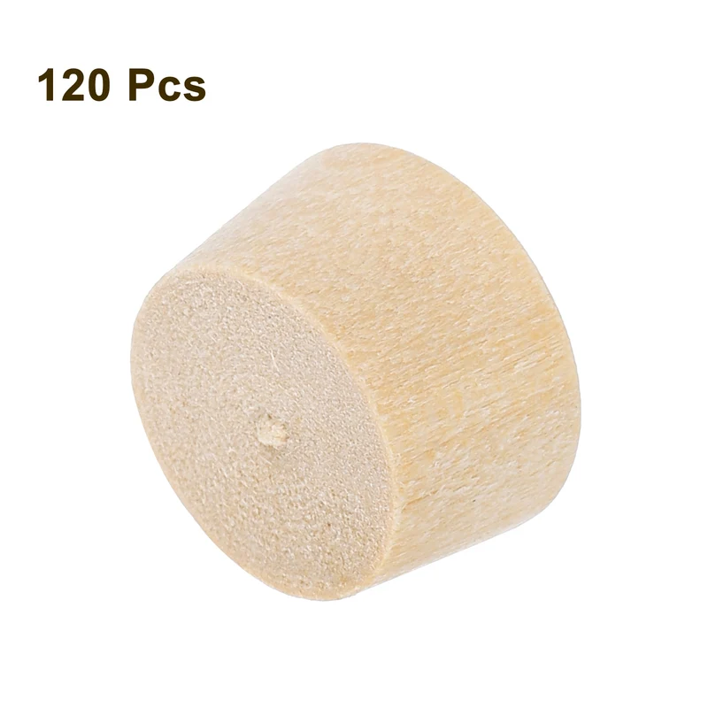 120Pcs Wood Button Plugs, 12mm/0.47" Hardwood Screw Hole Plug for Woodworking