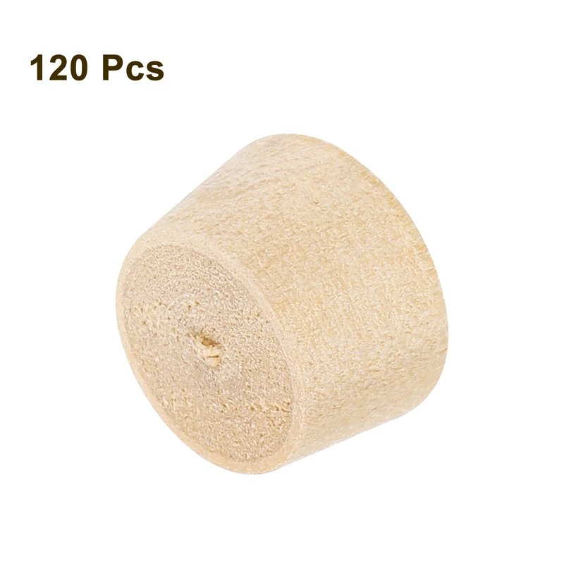 120Pcs Wood Button Plugs, 11.5mm/0.45" Hardwood Screw Hole Plug for Woodworking