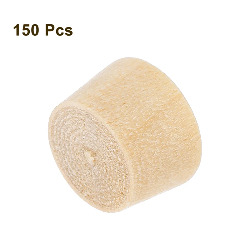 150Pcs Wood Button Plugs, 11mm/0.43" Hardwood Screw Hole Plug for Woodworking