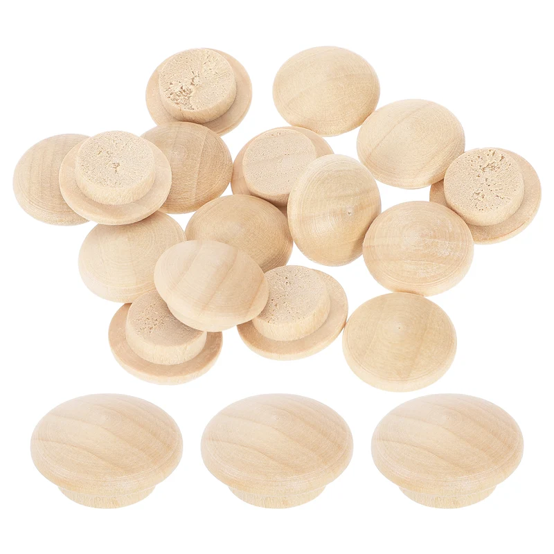 36Pcs Wood Button Plugs, 12mm/0.47" Hardwood Screw Hole Plug for Furniture