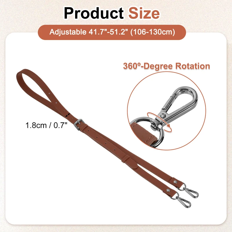 0.7" Genuine Leather Purse Strap for Bag (Caramel, Black Buckle)