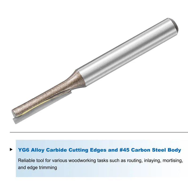 Straight Router Bit 1/4 Shank 13/64" Cutting Dia 2 Flutes 0.79" YG6 Carbide
