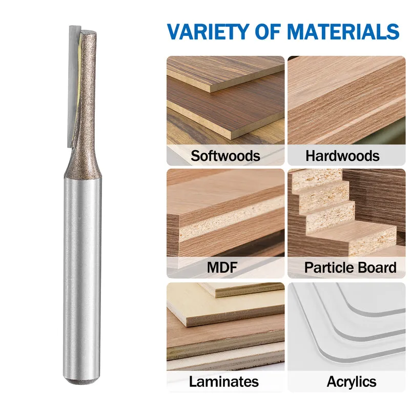 Straight Router Bit 1/4 Shank 13/64" Cutting Dia 2 Flutes 0.79" YG6 Carbide