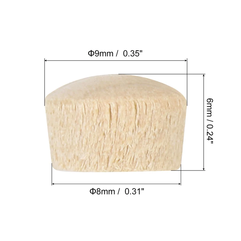 Pocket Hole Plugs, 200Pcs 5/16 Inch Round Head Wood Plugs Wooden Button Plugs Wood Screw Covers Furniture Screw Hole Plugs Wood Plugs for Screw Holes